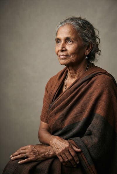 Illustration of fine lines on older skin — around the eyes and mouth